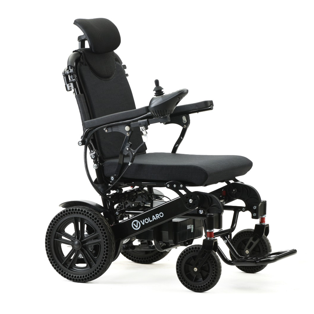 כיסא גלגלים ריקליינר חשמלי VOLARO V1R עם משענת ראש
