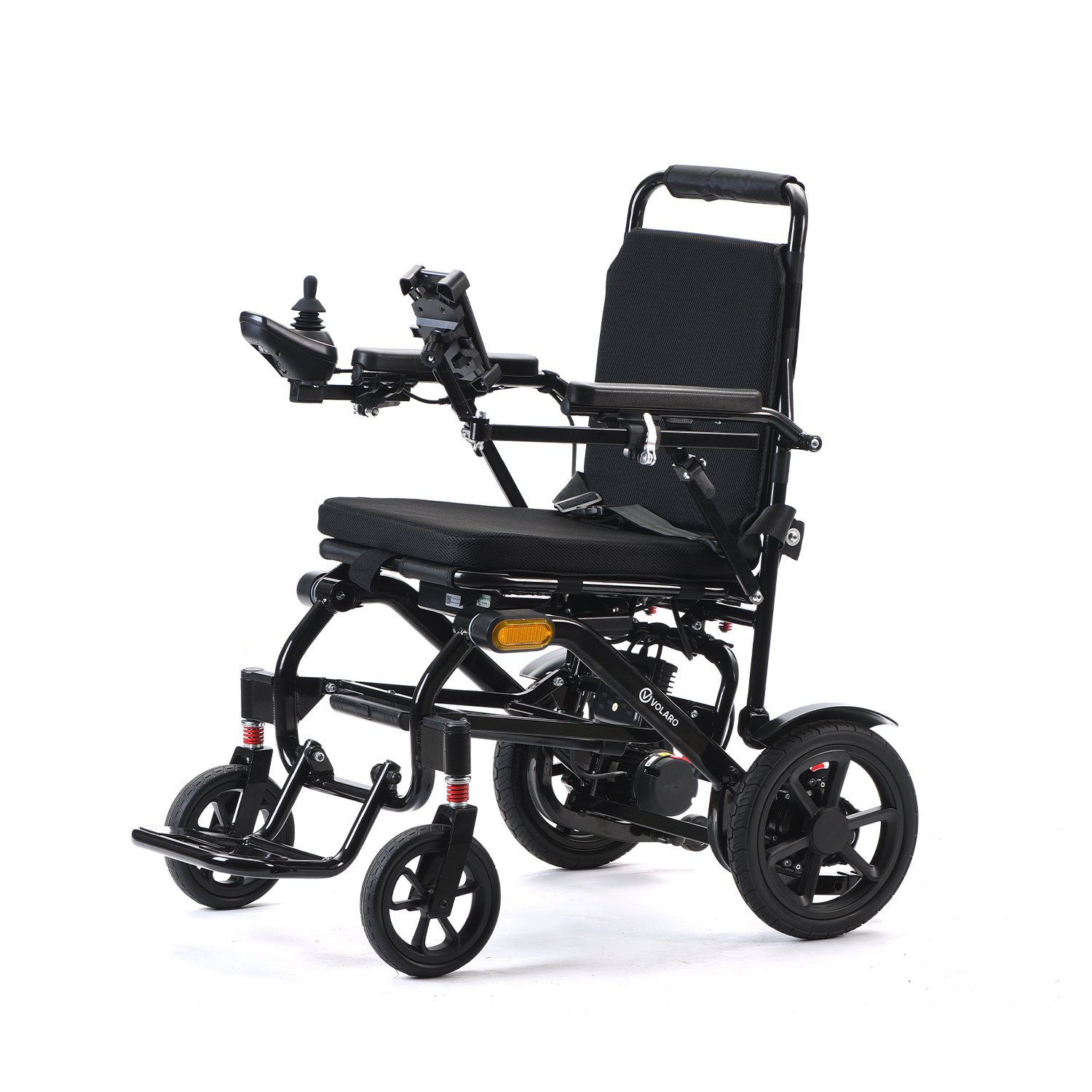 כיסא גלגלים חשמלי VOLARO V2 עם ידית נשיאה ומחזיק סמארטפון